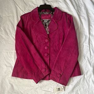 Fuchsia suede blazer, very sophisticated and stylish. NWT